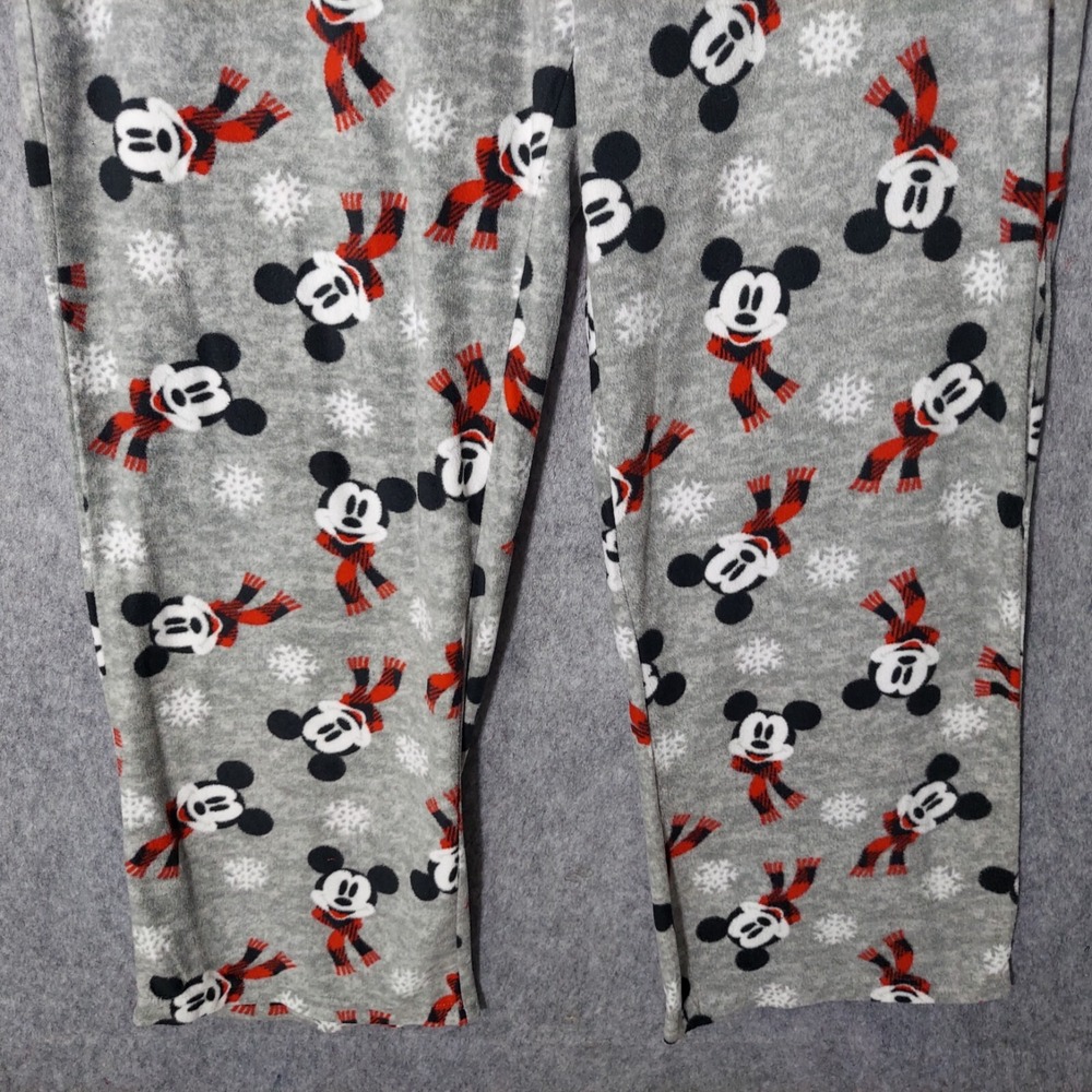 Disney Women Pajama Pants Plus 1X Holiday Mickey Mouse Christmas Fleece Pull On - Picture 4 of 9